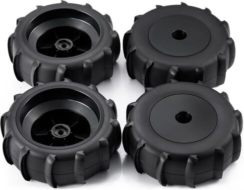 4PCS Off Road Snow Sand Rubber Tires RC Paddle Tires Hexagon 12mm Wheels for almost all 1/10 scale RC trucks with 12mm Truck (Black) in Saudi Arabia