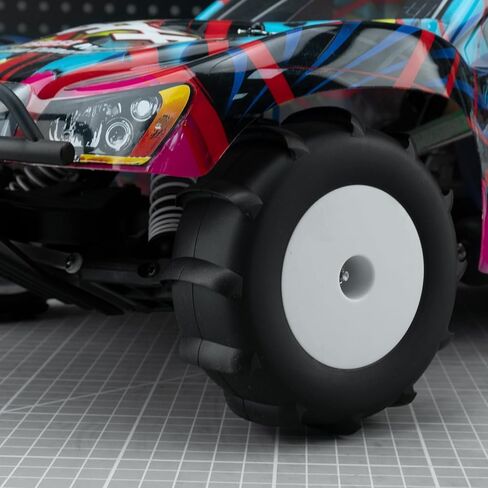 4PCS Off Road Snow Sand Rubber Tires RC Paddle Tires Hexagon 12mm Wheels for almost all 1/10 scale RC trucks with 12mm Truck (Black) in Saudi Arabia
