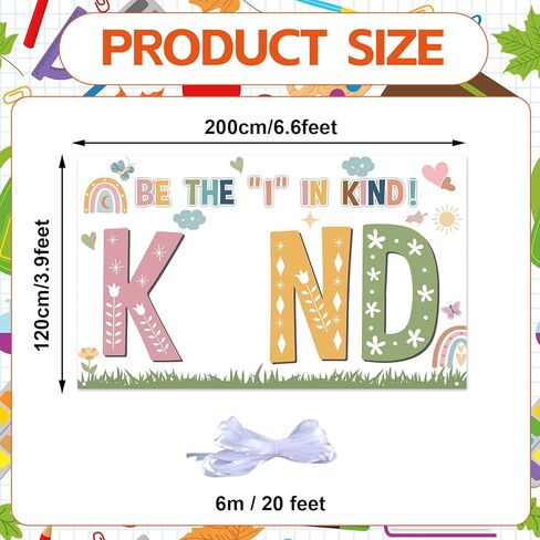 Wiooffen Spring Classroom Decorations Flower Boho Motivational Inspirational Quotes Back to School Backdrop Be the Kind Hanging Banner Photo Booth Props Background for School Hallway Home Wall Decor in Saudi Arabia