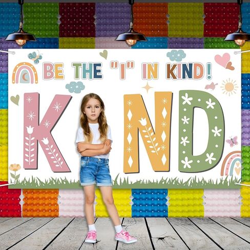 Wiooffen Spring Classroom Decorations Flower Boho Motivational Inspirational Quotes Back to School Backdrop Be the Kind Hanging Banner Photo Booth Props Background for School Hallway Home Wall Decor in Saudi Arabia