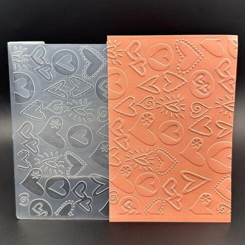 3D Plastic Embossing Folder TemplateValentine's Day Cute Heart Shape Texture A6 Size for Card Making DIY Scrapbooking Paper Crafting Handmade Crafts Scrapbooking Arts Supplies Scrapbook Decor in Kuwait