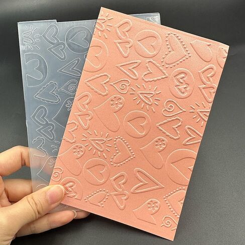 3D Plastic Embossing Folder TemplateValentine's Day Cute Heart Shape Texture A6 Size for Card Making DIY Scrapbooking Paper Crafting Handmade Crafts Scrapbooking Arts Supplies Scrapbook Decor in Kuwait
