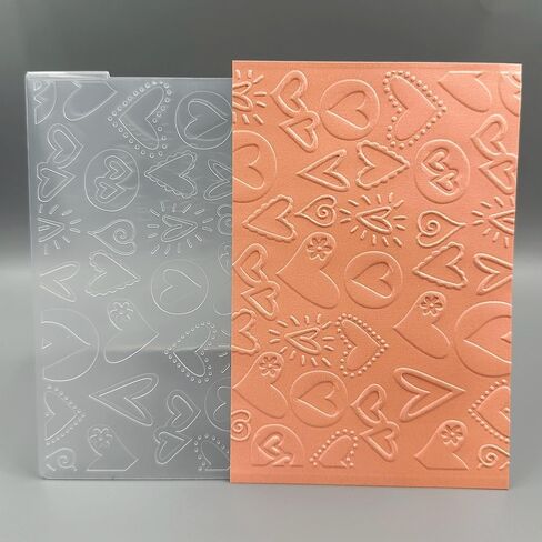 3D Plastic Embossing Folder TemplateValentine's Day Cute Heart Shape Texture A6 Size for Card Making DIY Scrapbooking Paper Crafting Handmade Crafts Scrapbooking Arts Supplies Scrapbook Decor in Kuwait