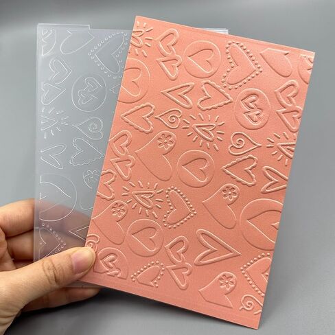 3D Plastic Embossing Folder TemplateValentine's Day Cute Heart Shape Texture A6 Size for Card Making DIY Scrapbooking Paper Crafting Handmade Crafts Scrapbooking Arts Supplies Scrapbook Decor in Kuwait