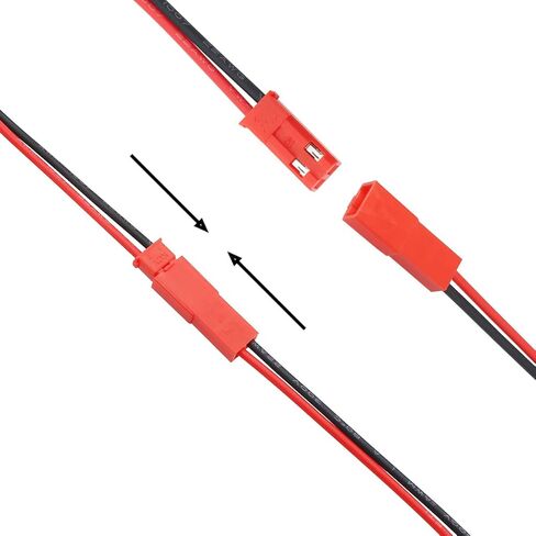 40 قطعة موصل قابس أحمر أسود 100 مللي متر 22AWG 2 دبوس التوصيل أنثى ذكر موصلات لبطارية ألعاب RC in Kuwait