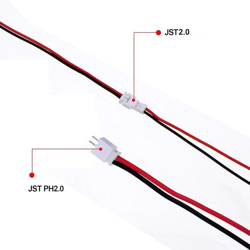 GTIWUNG 20 Sets Mini Micro Jst 2.0 Ph 2-Pin موصل التوصيل ذكر مع كابل 80 مم وموصل سالب in Kuwait
