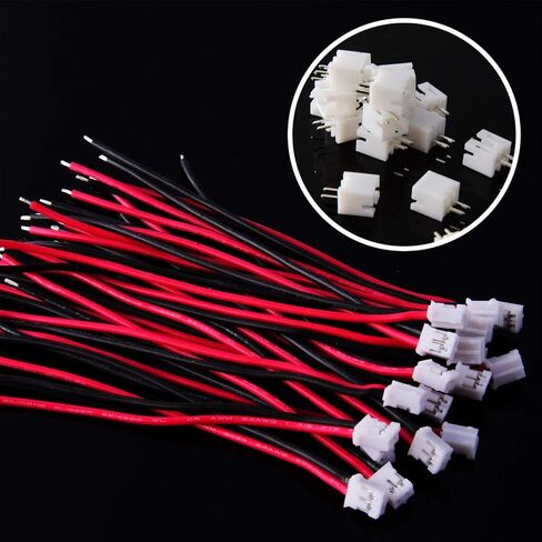 GTIWUNG 20 Sets Mini Micro Jst 2.0 Ph 2-Pin موصل التوصيل ذكر مع كابل 80 مم وموصل سالب in Kuwait