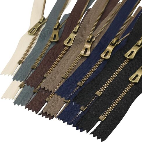 Hordion 12pcs 7.9 بوصة سحاب معدني، 6 ألوان إغلاق نهاية السوستة غير منفصلة استبدال للمحافظ أكياس سترة معطف ملابس خارجية DIY خياط الحرف in Saudi Arabia
