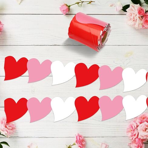 Lucleag 36Ft Valentine’s Day Bulletin Board Border Roll, Cute Valentine Heart Bulletin Border Trim for Valentines Day Anniversary Wedding Party Classroom Office Bulletins Board Decoration in Saudi Arabia
