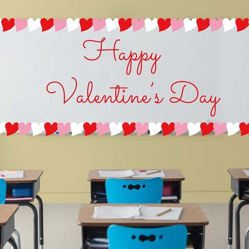 Lucleag 36Ft Valentine’s Day Bulletin Board Border Roll, Cute Valentine Heart Bulletin Border Trim for Valentines Day Anniversary Wedding Party Classroom Office Bulletins Board Decoration in Saudi Arabia