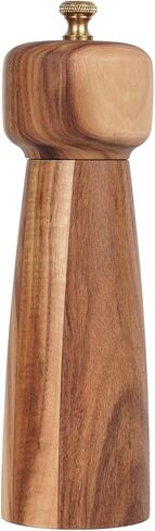 Salt Mill, Salt or Pepper Grinder with Adjustable Ceramic Grinding Core, Spice mill for Pepper and Salt, Acacia Wood, 8 inch/20.5 cm Height, Bottom DIA: 2.36 inch/6 cm(Tray is NOT Included) in Saudi Arabia