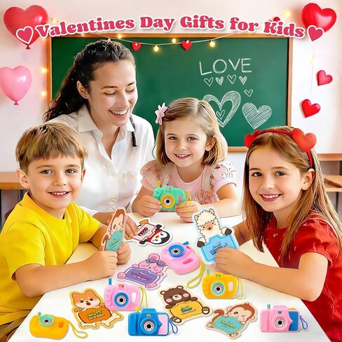 24 Pack Valentine's Day Cards for Kids with Mini Camera Viewers, Valentines Day Gifts for Kids, Kids Camera Toys for School Classroom Exchange Prizes Party Favor Supplies in Saudi Arabia