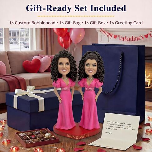 Mybobbbleheadsshop تمثال Bobblehead مخصص من الصورة، تمثال مصنوع يدويًا للأم والابنة، هدية شخصية للأم والابنة أو الزوجة في عيد الحب والذكرى السنوية in Kuwait