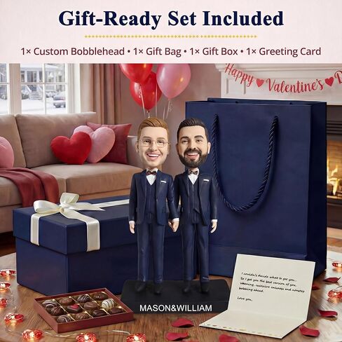 زوجان مخصصان من الصور، دمى Bobblehead مصنوعة يدويًا ومخصصة بالكامل مع قاعدة محفورة، زفاف يسوع الحب in Kuwait