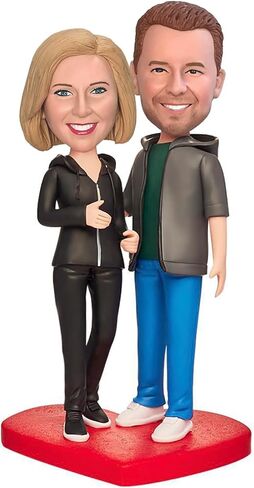 yolie Stylishbobblehead مخصص بوبل هيدز تمثال دمية مخصصة، زوجان يحملان أيديهما رأس بوبل مخصص، شخصيات رأس بوبل مصنوعة يدويًا هدية النحت الشخصية للزوجين in Kuwait