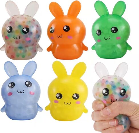 حشوات سلة عيد الفصح، 4 عبوات من كرات الإجهاد على شكل أرنب عيد الفصح الإسفنجي للبالغين، حشوات سلة عيد الفصح، ألعاب عيد الفصح، كرات تململ لتخفيف التوتر، هدايا أفكار سلة عيد الفصح in Kuwait