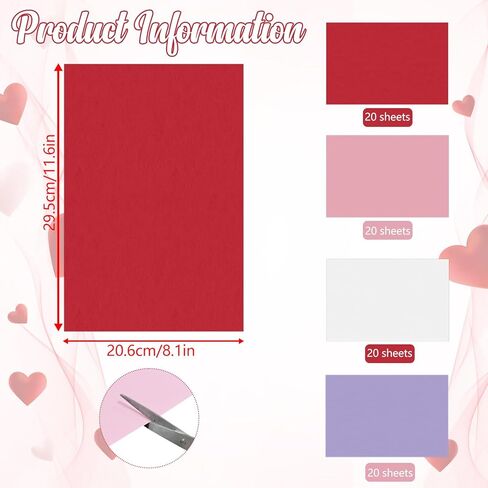100 Sheets Valentine's Day Cardstock Pink Red White Thick Paper Valentine Card Stock Collection for Valentine Card Making Arts Crafts Invitations Greeting Gift Tags Scrapbook in Kuwait