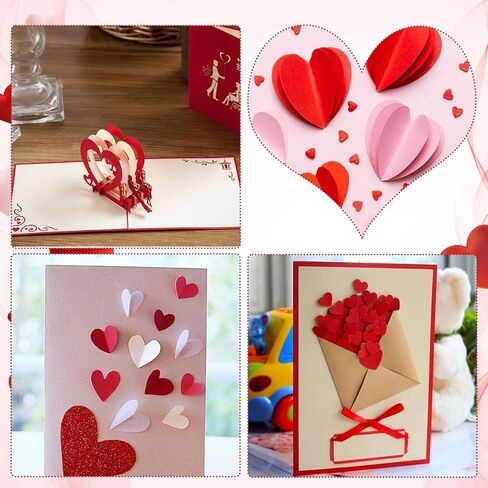 100 Sheets Valentine's Day Cardstock Pink Red White Thick Paper Valentine Card Stock Collection for Valentine Card Making Arts Crafts Invitations Greeting Gift Tags Scrapbook in Kuwait