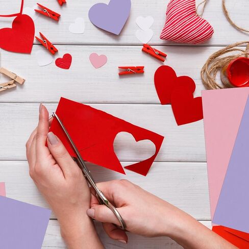 100 Sheets Valentine's Day Cardstock Pink Red White Thick Paper Valentine Card Stock Collection for Valentine Card Making Arts Crafts Invitations Greeting Gift Tags Scrapbook in Kuwait