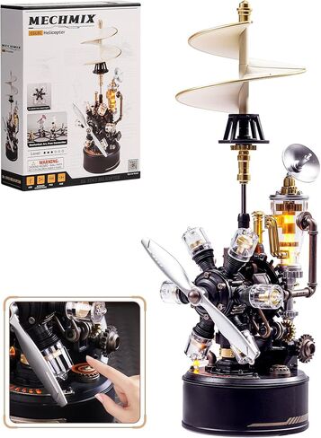 ROBOTIME 3D Puzzle Helicopter – Mechanical DIY Model Set with Light & Movement, PVC Model, Engineering Gift, STEM for Collectors & Amateurs, CGL01 in Saudi Arabia