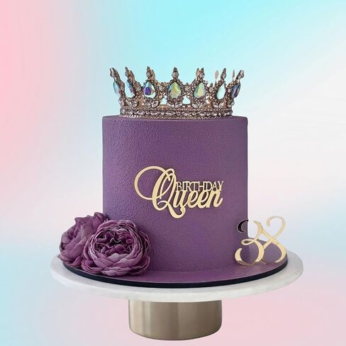 SRMIRO Birthday Queen Cake Topper Acrylic Gold Cake Decoration Women Girls Birthday Queen Cake Topper Valentine's Day Mother's Day Cake Decoration, A-BQ01 in Saudi Arabia