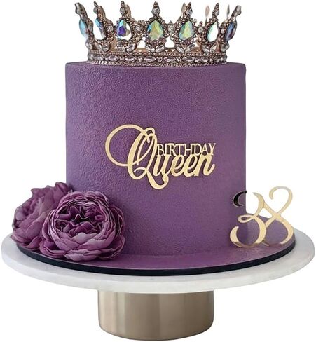 SRMIRO Birthday Queen Cake Topper Acrylic Gold Cake Decoration Women Girls Birthday Queen Cake Topper Valentine's Day Mother's Day Cake Decoration, A-BQ01 in Saudi Arabia