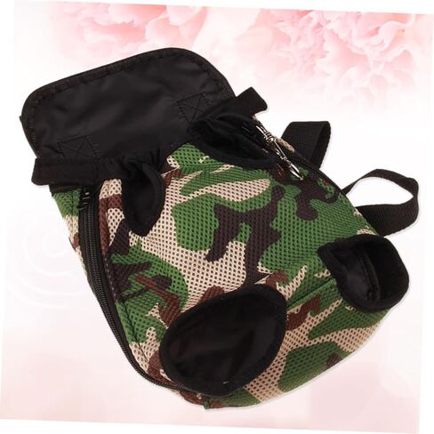 NUOBESTY Adjustable Breathable Pet Chest Bag with Elastic Neck Support and Safety Hook Army Camouflage Travel Shoulder Backpack for Dogs and Cats in Saudi Arabia