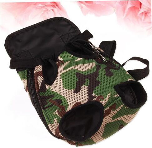 NUOBESTY Adjustable Breathable Pet Chest Bag with Elastic Neck Support and Safety Hook Army Camouflage Travel Shoulder Backpack for Dogs and Cats in Saudi Arabia
