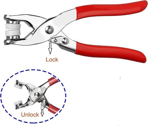 مجموعة أدوات التثبيت JAUEIVR - 100 مجموعة من أزرار المفاجئة ذات الشق اللؤلؤي 10 مم مع كماشة تثبيت ومجموعة أدوات الضغط لصياغة الخياطة (أسود) in Kuwait