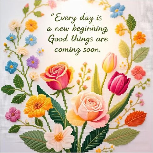 51buyoutgo 11CT Stamped Cross Stitch Kits for Adults - 12x12 in Embroidery Kit with Funny Easy Washable Quotes Pattern, Pre Printed Fabric, Fit for DIY Home Decor, Mom Gifts & Stress Relief in Kuwait