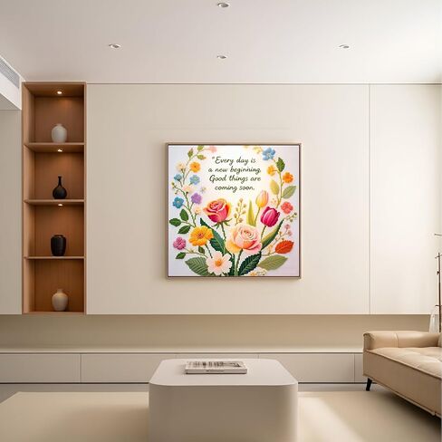 51buyoutgo 11CT Stamped Cross Stitch Kits for Adults - 12x12 in Embroidery Kit with Funny Easy Washable Quotes Pattern, Pre Printed Fabric, Fit for DIY Home Decor, Mom Gifts & Stress Relief in Kuwait