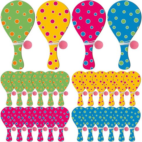 24 Pcs Wooden Paddle Balls with String Vintage Toy Set Paddle Ball Bulk for Easter Spring Birthday Party Favor Gifts in Saudi Arabia