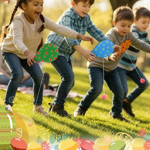 24 Pcs Wooden Paddle Balls with String Vintage Toy Set Paddle Ball Bulk for Easter Spring Birthday Party Favor Gifts in Saudi Arabia