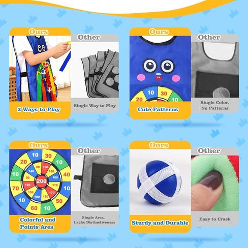 Sticky Ball Vest for Dodgeball Game, 6-Players Toy Set 6 Target Vests 48 Sticky Balls Fun Dodge Tag Game Promotes 3+ Kids Active Screen-Free, Indoor and Outside Running Games for Team Play in Saudi Arabia
