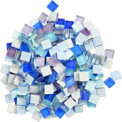 Square Sea Glass Mosaic Tiles Bulk for Adults Crafts Supplies,200g Broken Mosaic Glass Pieces for Kitchen Home Bathroom Decoration DIY Art Projects in Saudi Arabia