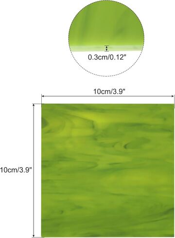 Generic Stained Glass Sheet Mosaic Tile 3.9 Inch x 3.9 Inch Green Stained Glass Sheets for Crafts DIY, Art Project in Saudi Arabia
