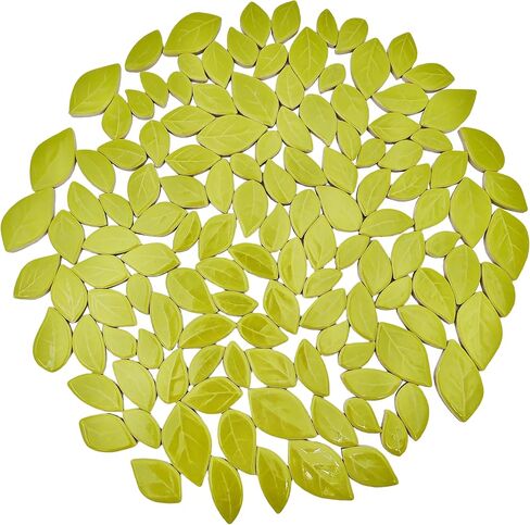 500g/1.1lb Leaf-Shaped Ceramic Mosaic Tiles,Ceramic Mosaic Pieces for Crafts,Mosaic Tiles for Home Decoration or DIY Crafts,Mosaic Making Supplies. (Dark Green) in Saudi Arabia