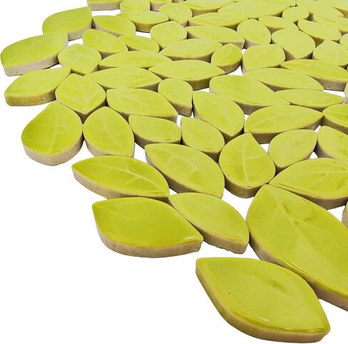 500g/1.1lb Leaf-Shaped Ceramic Mosaic Tiles,Ceramic Mosaic Pieces for Crafts,Mosaic Tiles for Home Decoration or DIY Crafts,Mosaic Making Supplies. (Dark Green) in Saudi Arabia