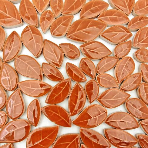 500g/1.1lb Leaf-Shaped Ceramic Mosaic Tiles,Ceramic Mosaic Pieces for Crafts,Mosaic Tiles for Home Decoration or DIY Crafts,Mosaic Making Supplies. (Dark Green) in Saudi Arabia