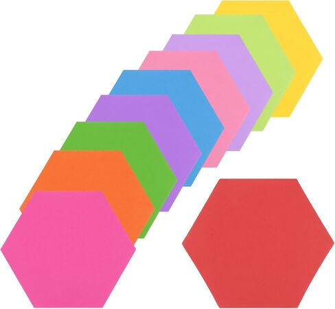 MECCANIXITY 120 حزمة من القصاصات الورقية السداسية ديكورات لوحة الإعلانات متعددة الألوان 3.9 × 3.4 بوصة للمعلمين DIY زخرفة الحائط السبورة اليدوية in Kuwait
