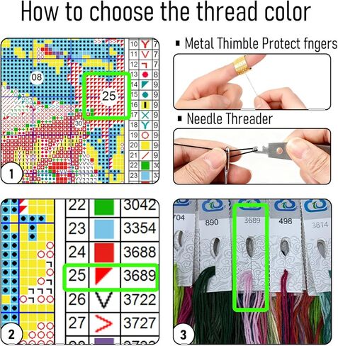 RLTXBUK Tarot Cross Stitch Kits,3 Pack Vintage Celestial Sun Moon Star Stamped Counted Cross Stitch Kits for Adults, Mystical Gothic Botanical Tarot Card Needlepoint, 11.8x15.8 Inch in Kuwait