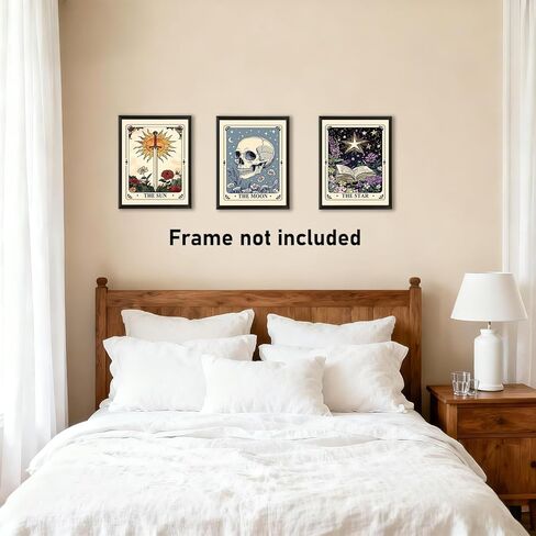 RLTXBUK Tarot Cross Stitch Kits,3 Pack Vintage Celestial Sun Moon Star Stamped Counted Cross Stitch Kits for Adults, Mystical Gothic Botanical Tarot Card Needlepoint, 11.8x15.8 Inch in Kuwait