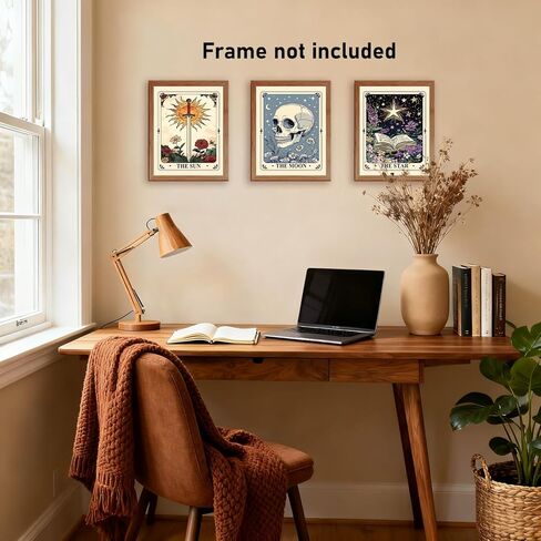 RLTXBUK Tarot Cross Stitch Kits,3 Pack Vintage Celestial Sun Moon Star Stamped Counted Cross Stitch Kits for Adults, Mystical Gothic Botanical Tarot Card Needlepoint, 11.8x15.8 Inch in Kuwait