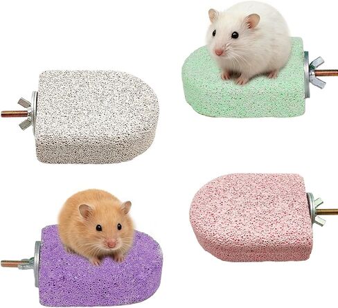 kathson 4pcs الهامستر تسلق الحافة منصة، الهامستر الحمم الحافة، الحيوانات الأليفة مضغ GrindingToys Chinchillas الحمم كتلة اللعب الحيوانات الصغيرة قفص الملحقات لخنزير غينيا، السنجاب، جربيل، الطيور in Kuwait