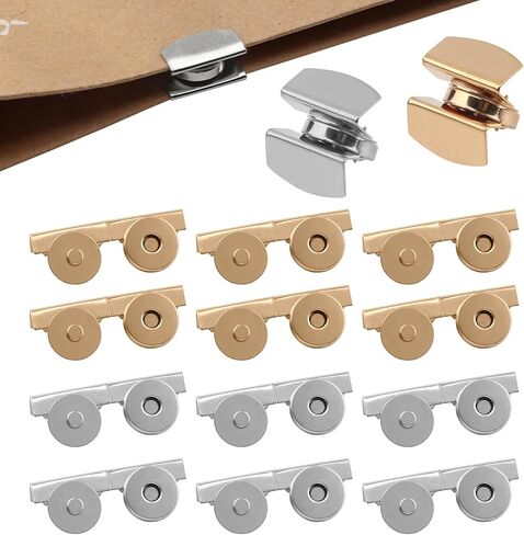 14 زوجًا من الأزرار المغناطيسية، أزرار مغناطيسية معدنية غير ملحومة مخيطة على المشابك، مغناطيس مثبت بدون خياطة مناسب للحقائب، والمحفظة، والملابس، والحرف اليدوية، وإكسسوارات DIY in Kuwait