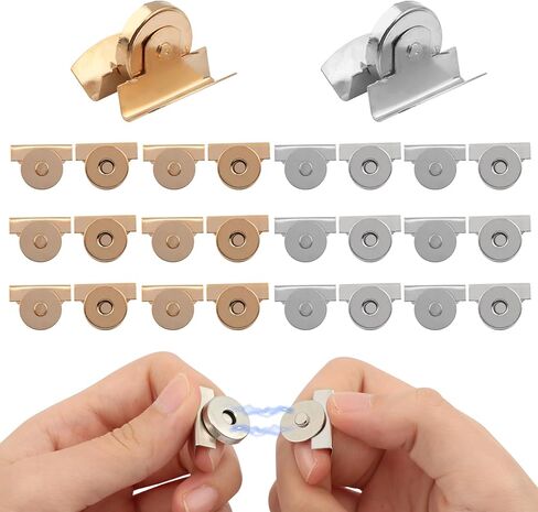 14 زوجًا من الأزرار المغناطيسية، أزرار مغناطيسية معدنية غير ملحومة مخيطة على المشابك، مغناطيس مثبت بدون خياطة مناسب للحقائب، والمحفظة، والملابس، والحرف اليدوية، وإكسسوارات DIY in Kuwait