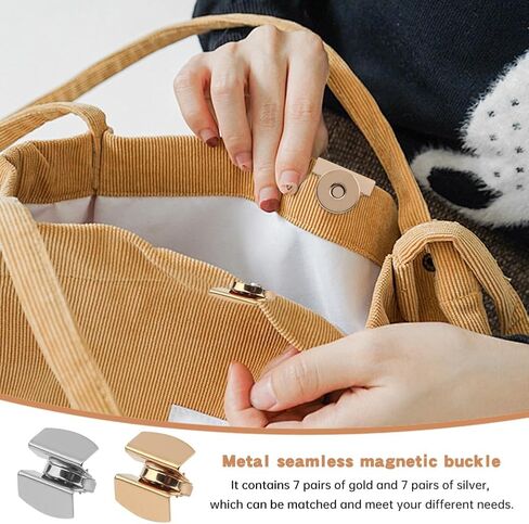 14 زوجًا من الأزرار المغناطيسية، أزرار مغناطيسية معدنية غير ملحومة مخيطة على المشابك، مغناطيس مثبت بدون خياطة مناسب للحقائب، والمحفظة، والملابس، والحرف اليدوية، وإكسسوارات DIY in Kuwait