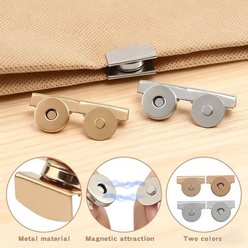 14 زوجًا من الأزرار المغناطيسية، أزرار مغناطيسية معدنية غير ملحومة مخيطة على المشابك، مغناطيس مثبت بدون خياطة مناسب للحقائب، والمحفظة، والملابس، والحرف اليدوية، وإكسسوارات DIY in Kuwait