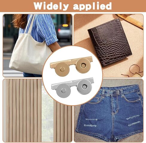 14 زوجًا من الأزرار المغناطيسية، أزرار مغناطيسية معدنية غير ملحومة مخيطة على المشابك، مغناطيس مثبت بدون خياطة مناسب للحقائب، والمحفظة، والملابس، والحرف اليدوية، وإكسسوارات DIY in Kuwait