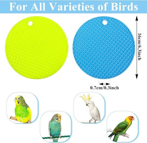 2Pcs Bird Foraging Mats, Bird Slow Feeder Mats, Interactive Foraging Mat for Parakeets, Cockatiels and Small Birds (Green/Light Blue) in Saudi Arabia